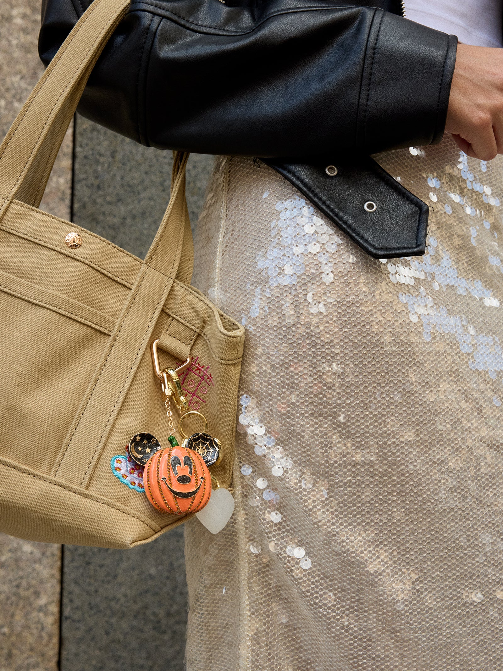 Disney Mickey Mouse Pumpkin Bag Charm - Black/Orange - Image 2