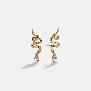Serpentine Gold Earrings - Snake