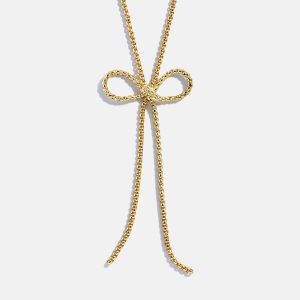 Gigi Bow Lariat Necklace - Gold
