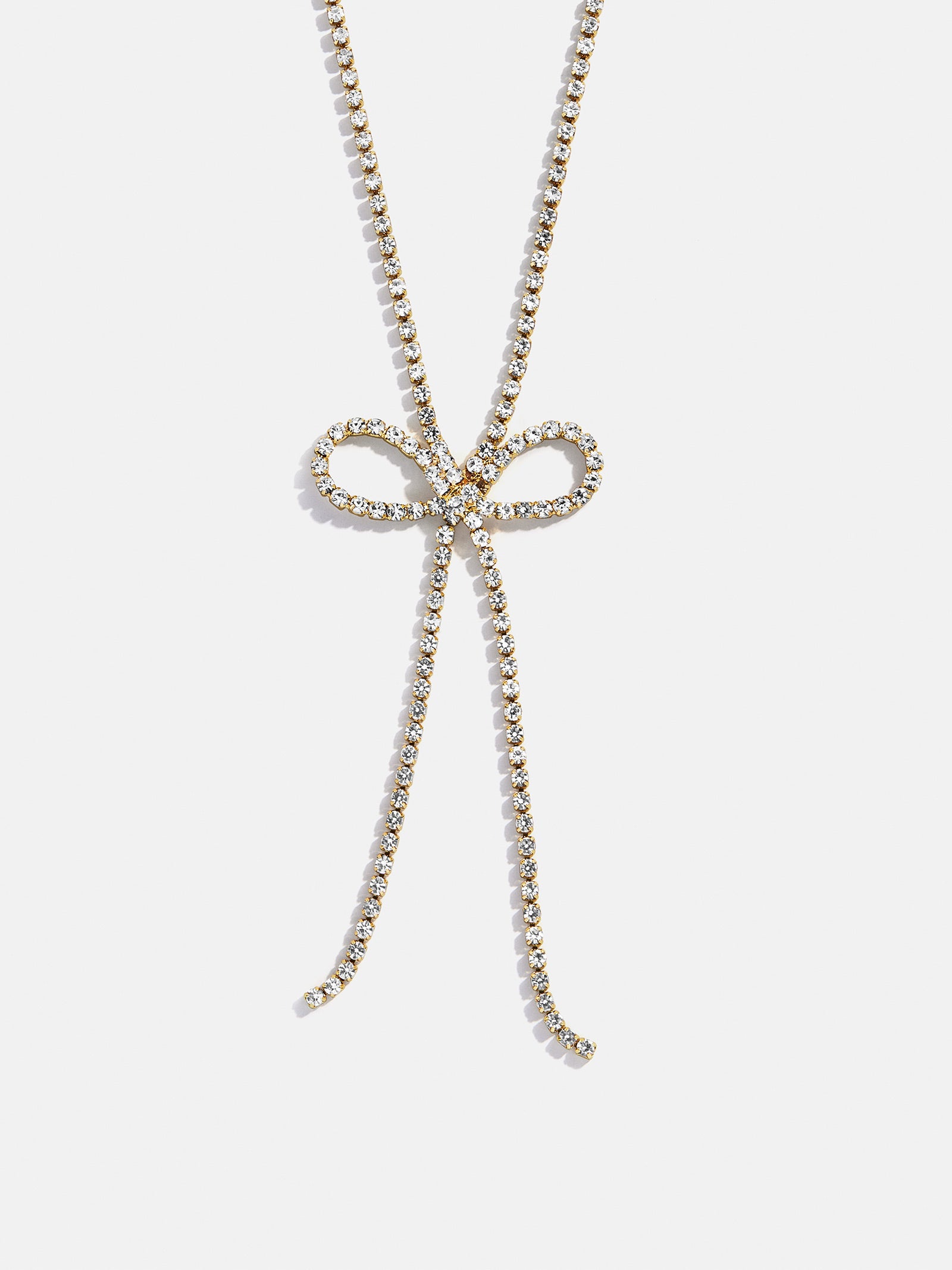 Gigi Bow Lariat Necklace - Gold/Pav??