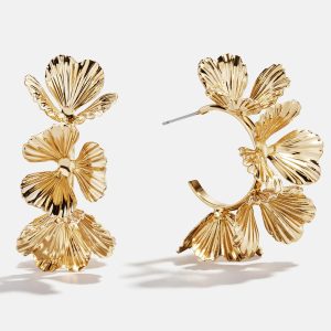 Fiorella Gold Floral Earrings - Gold