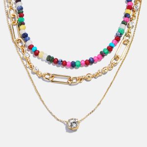 Portia Layered Necklace - Gold/Multi