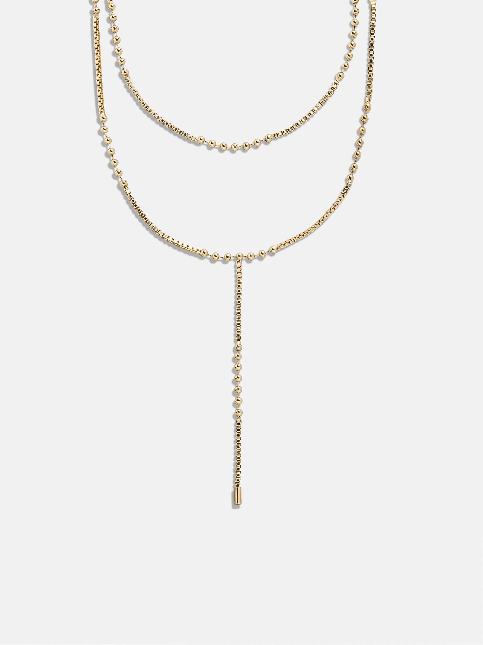 Amaya Lariat Layered Necklace - Gold