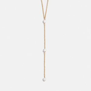 Juliet Pearl Lariat Necklace - Gold/Pearl