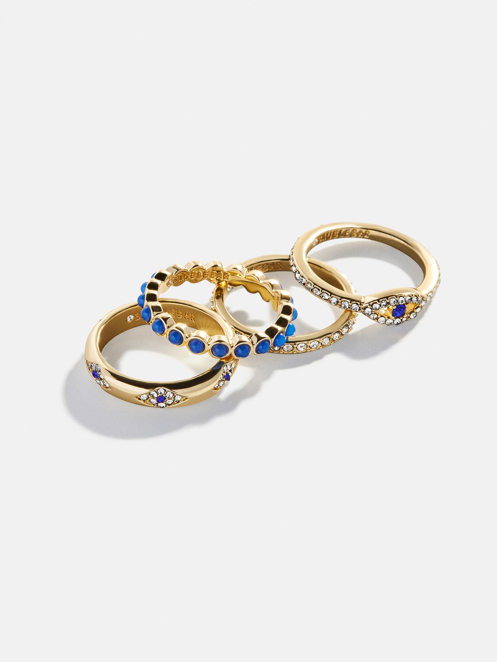 Evil Eye Ring Set - Gold/Blue - Image 3
