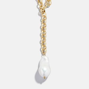 Teagan Pearl Lariat Necklace - Gold/Pearl