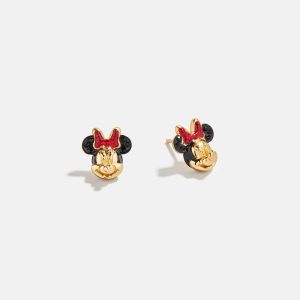Disney Minnie Mouse 18K Gold Plated Sterling Silver Crystal Studs - Minnie Mouse