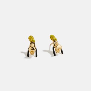 Disney Goofy 18K Gold Plated Sterling Silver Crystal Studs - Goofy