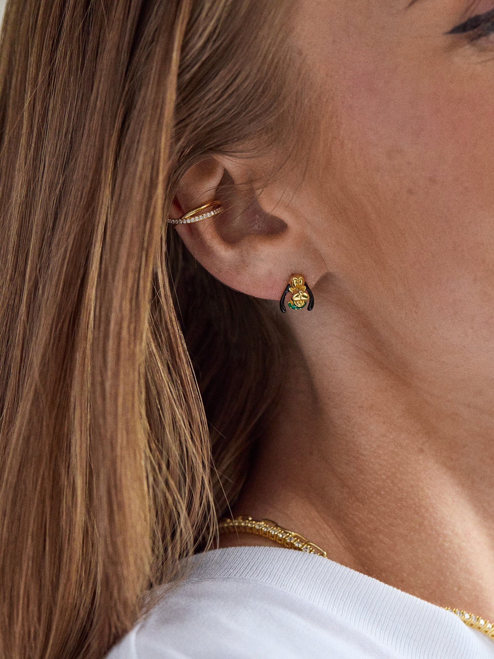 Disney Pluto 18K Gold Plated Sterling Silver Crystal Studs - Pluto - Image 2