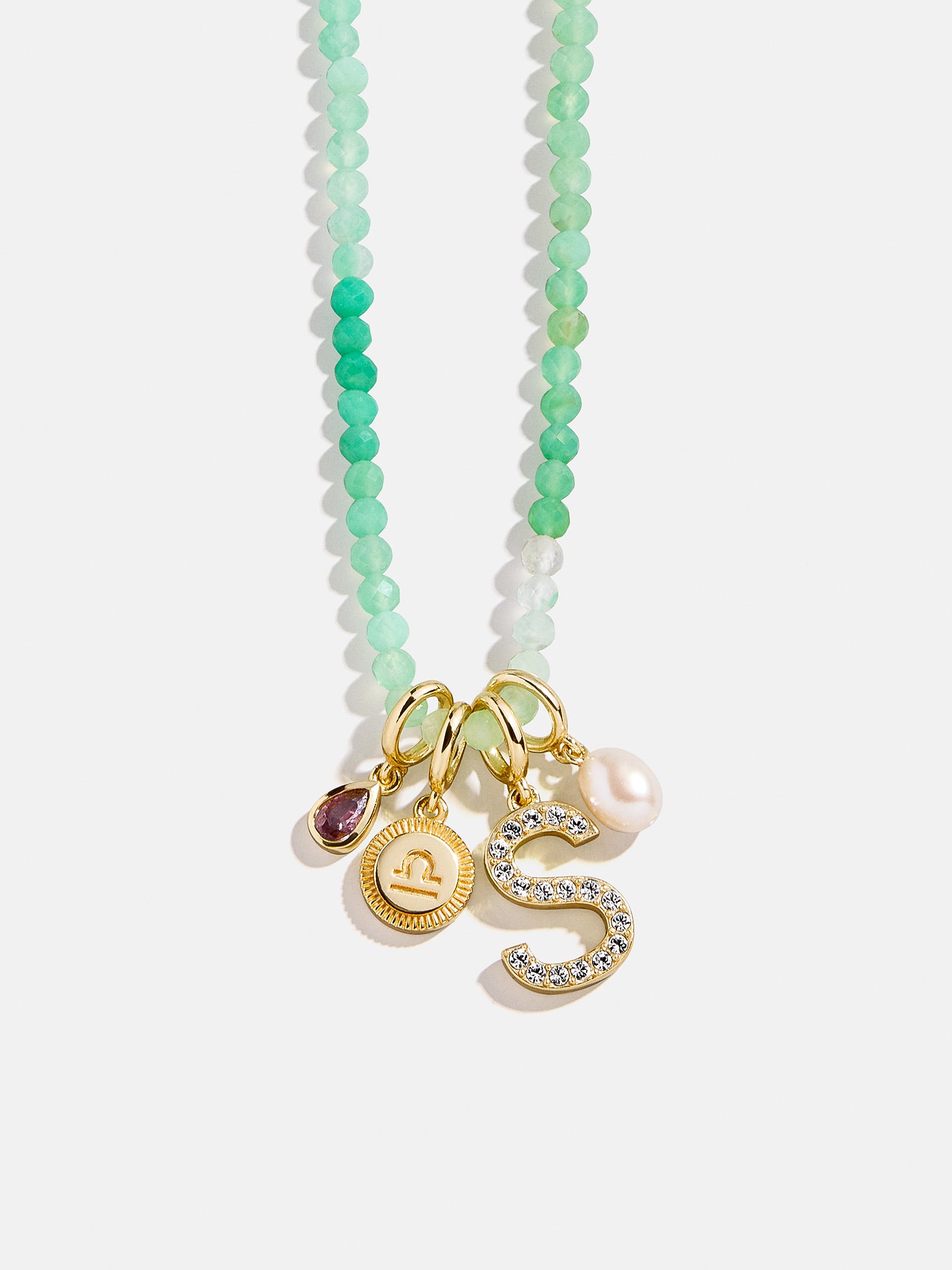 Semi-Precious Cluster Charm Necklace Base - Chrysoprase Chain - Image 3