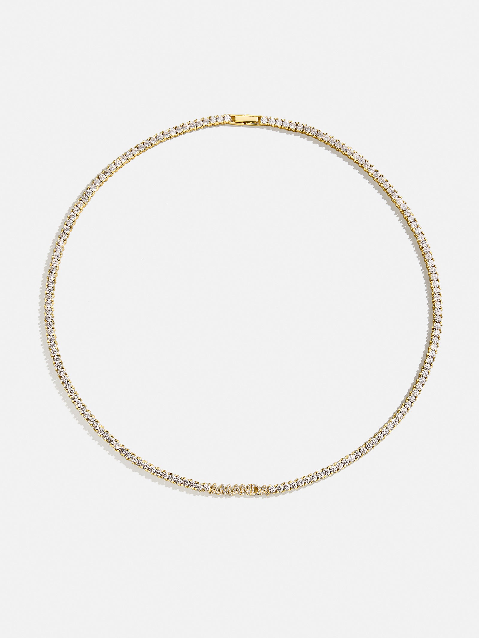 Billie 18K Gold Tennis Custom Nameplate Necklace - Mini Block - Image 3