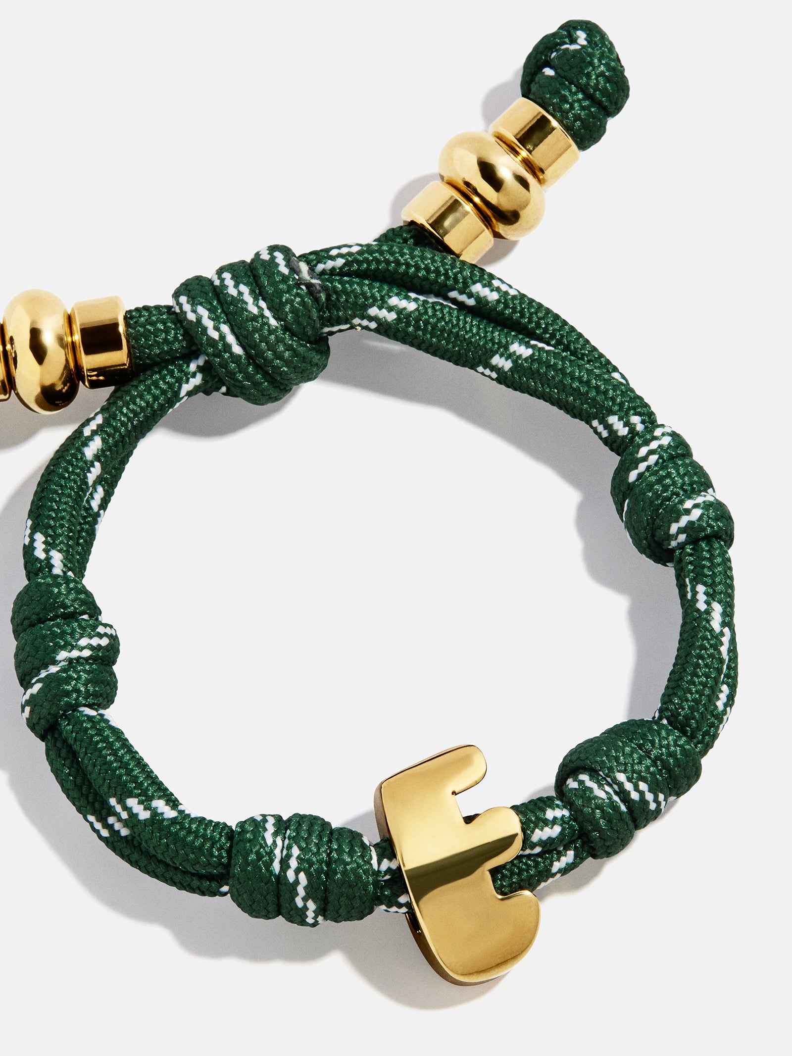 Knotty Initial Bracelet - Dark Green