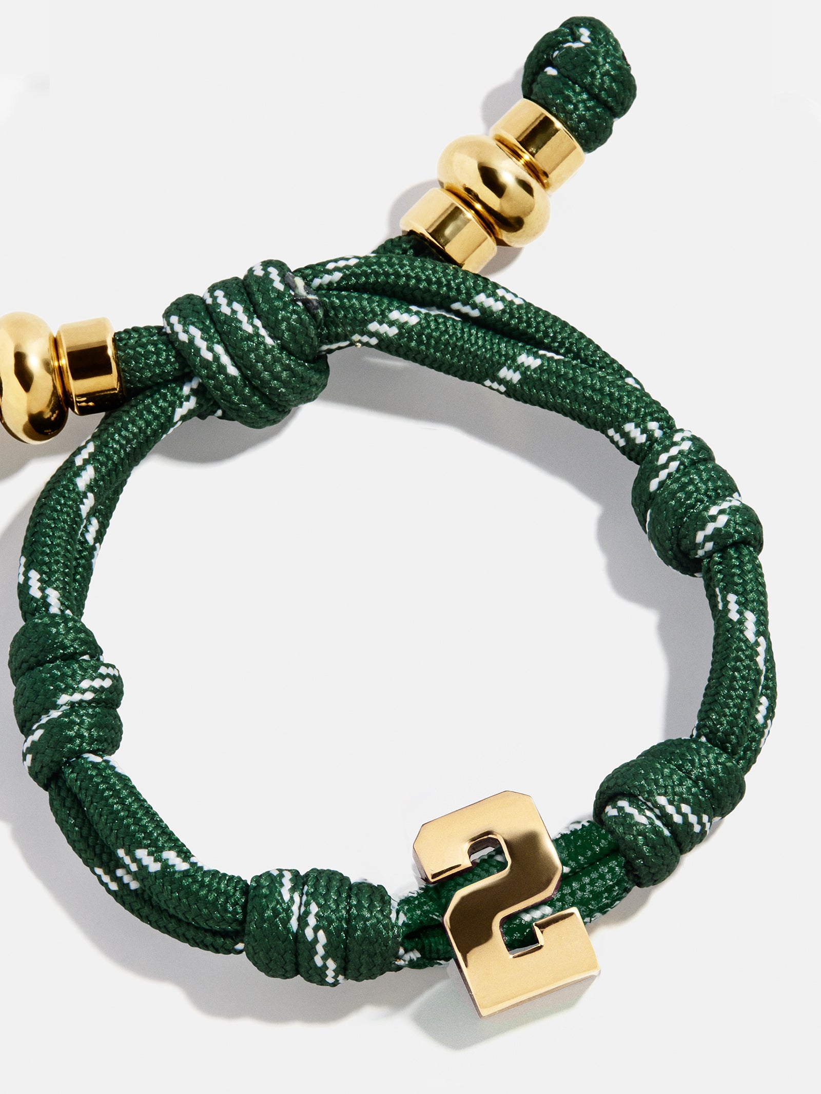 Knotty Varsity Number Custom Bracelet - Dark Green Single Digit