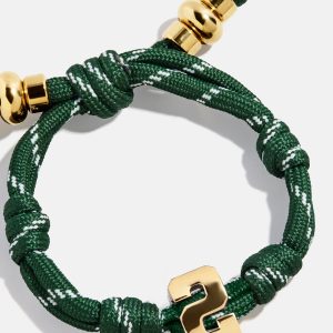 Knotty Varsity Number Custom Bracelet - Dark Green Single Digit