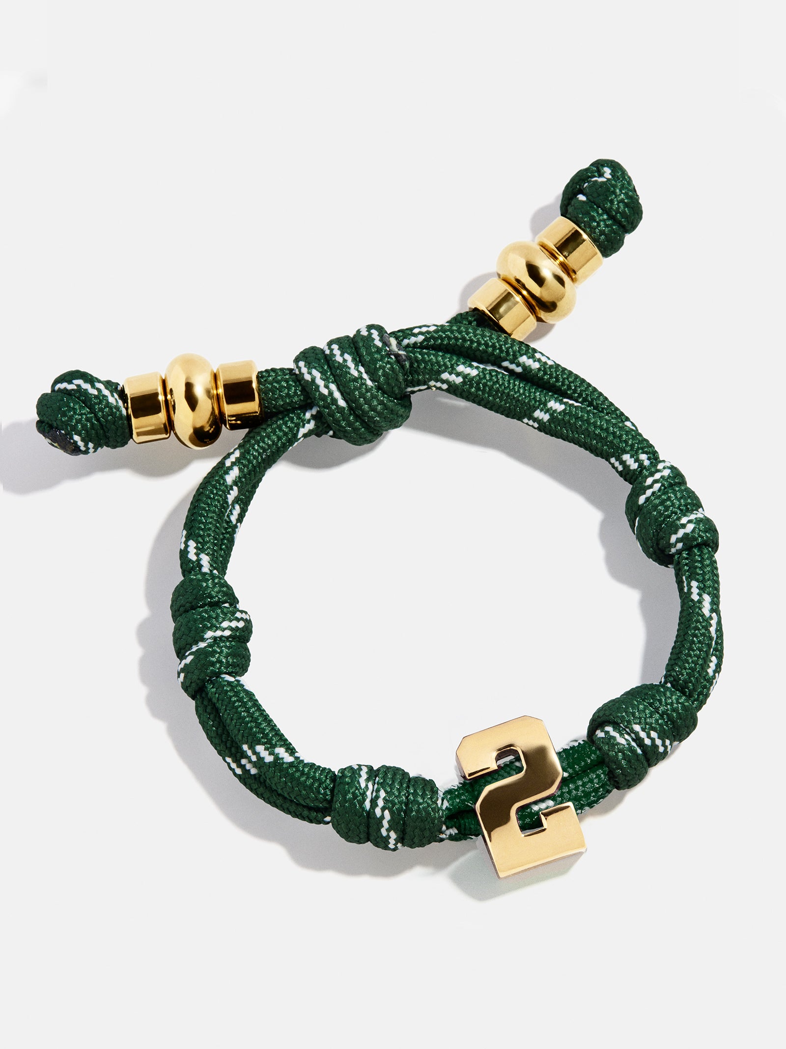 Knotty Varsity Number Custom Bracelet - Dark Green Single Digit - Image 3