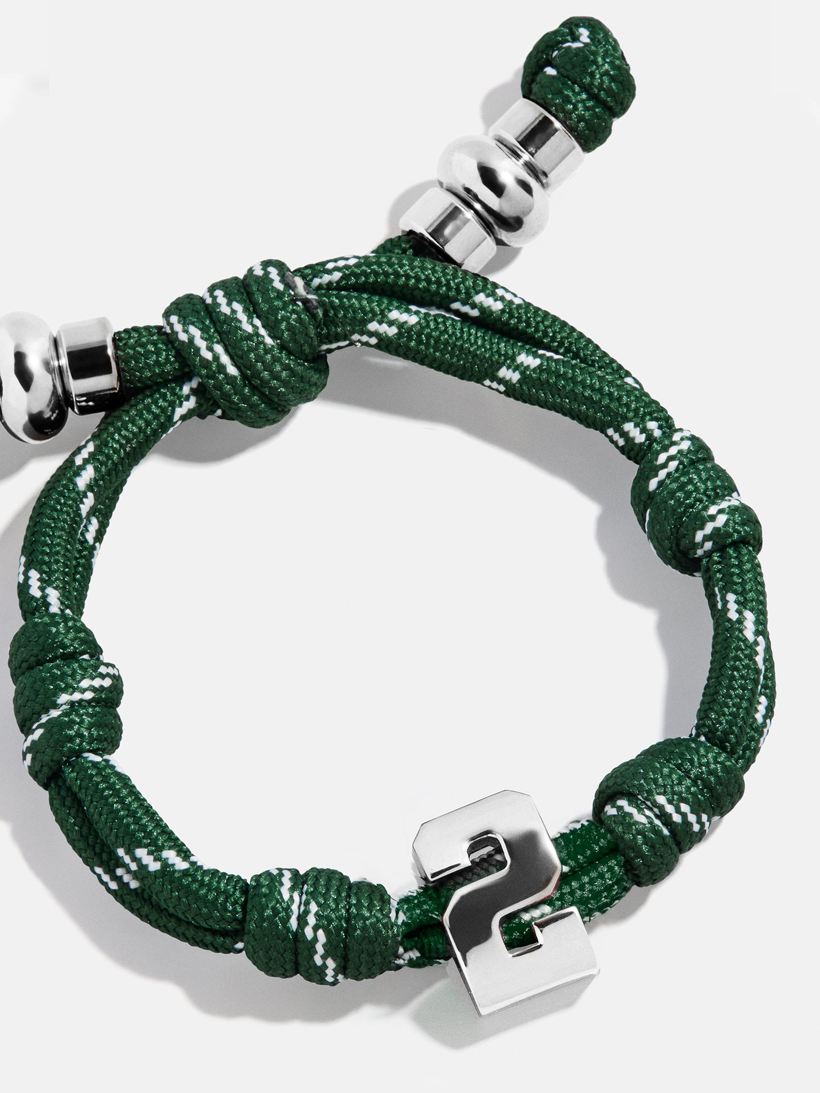 Knotty Varsity Number Custom Bracelet - Dark Green Single Digit - Image 4