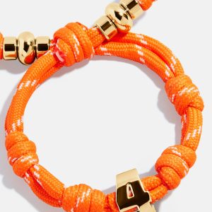 Knotty Varsity Number Custom Bracelet - Tangerine Single Digit