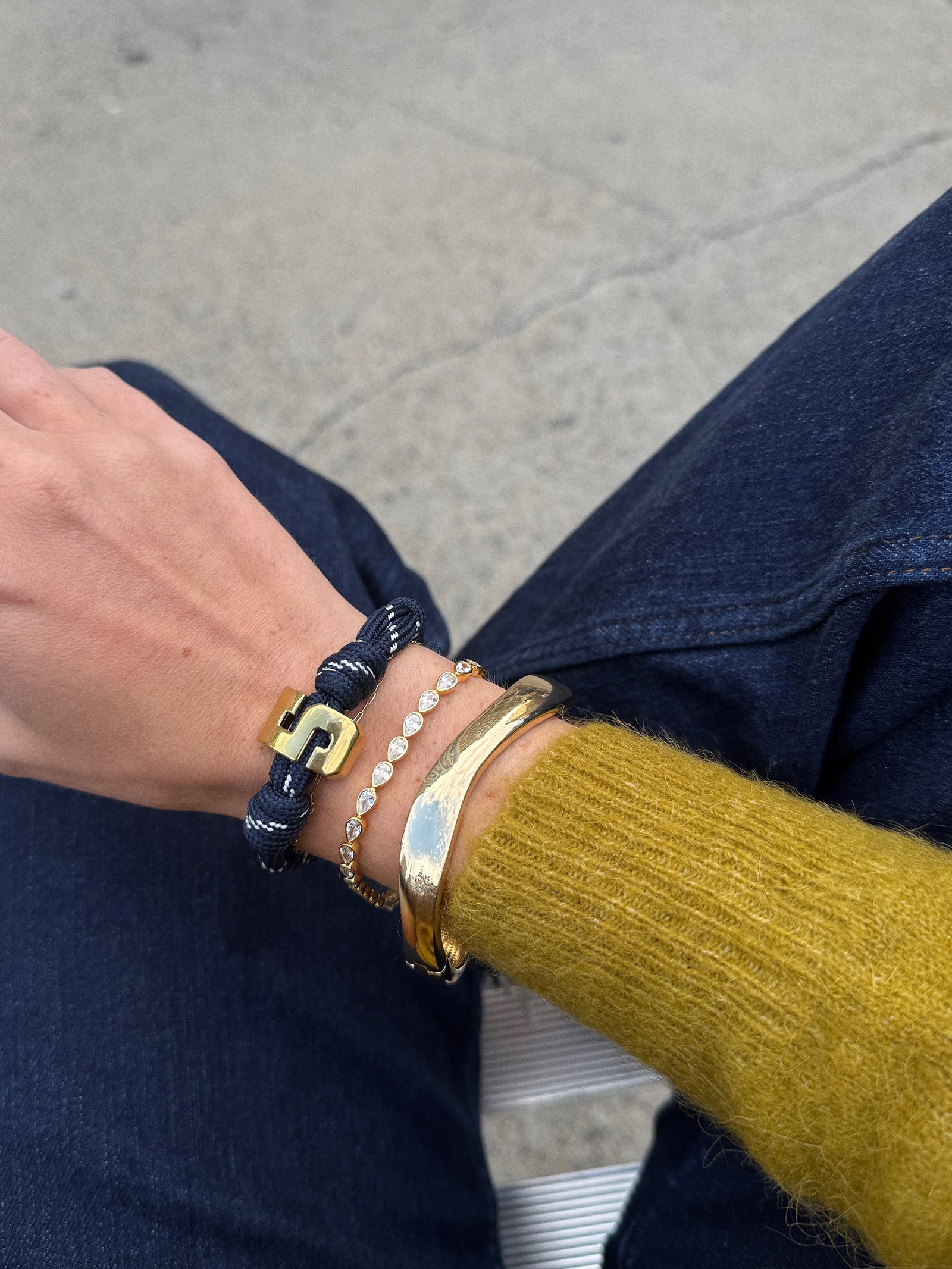 Knotty Varsity Number Custom Bracelet - Navy Double Digit - Image 2