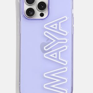 Fine Line Custom iPhone Case - Transparent Purple/White