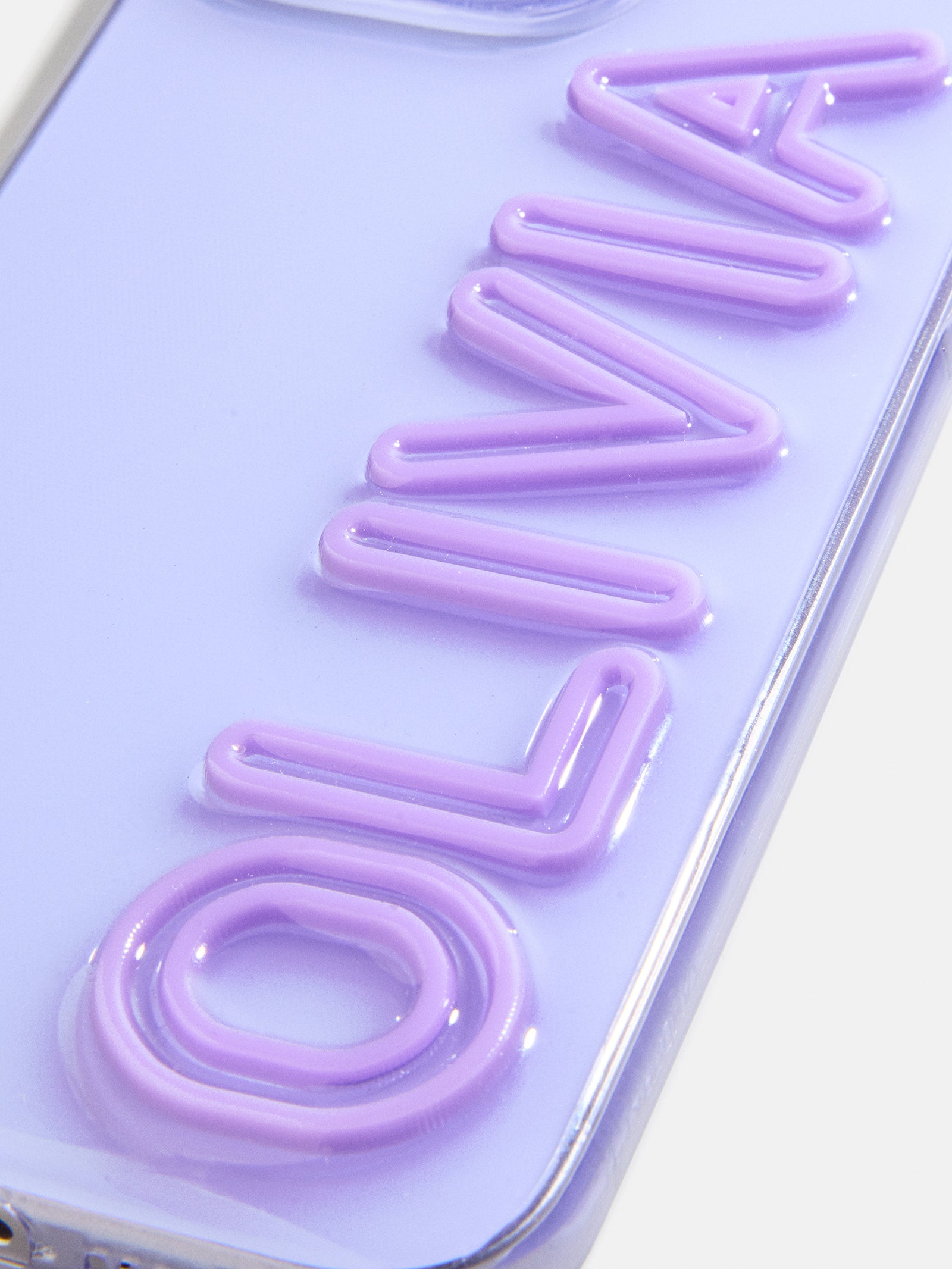 Fine Line Custom iPhone Case - Transparent Purple - Image 2
