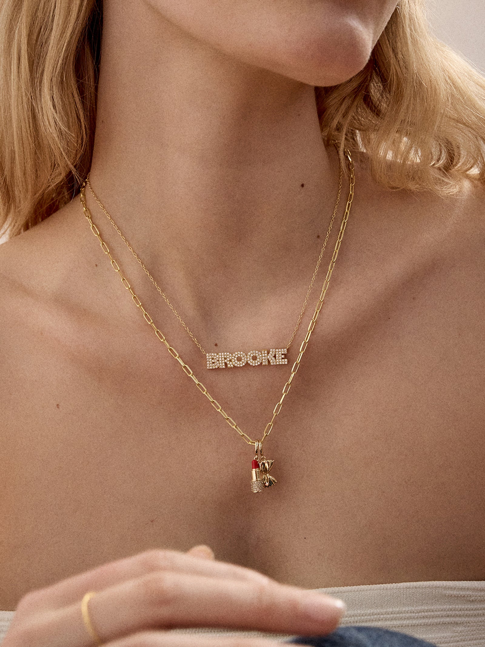 18K Gold Custom Nameplate Necklace - Bold - Image 6