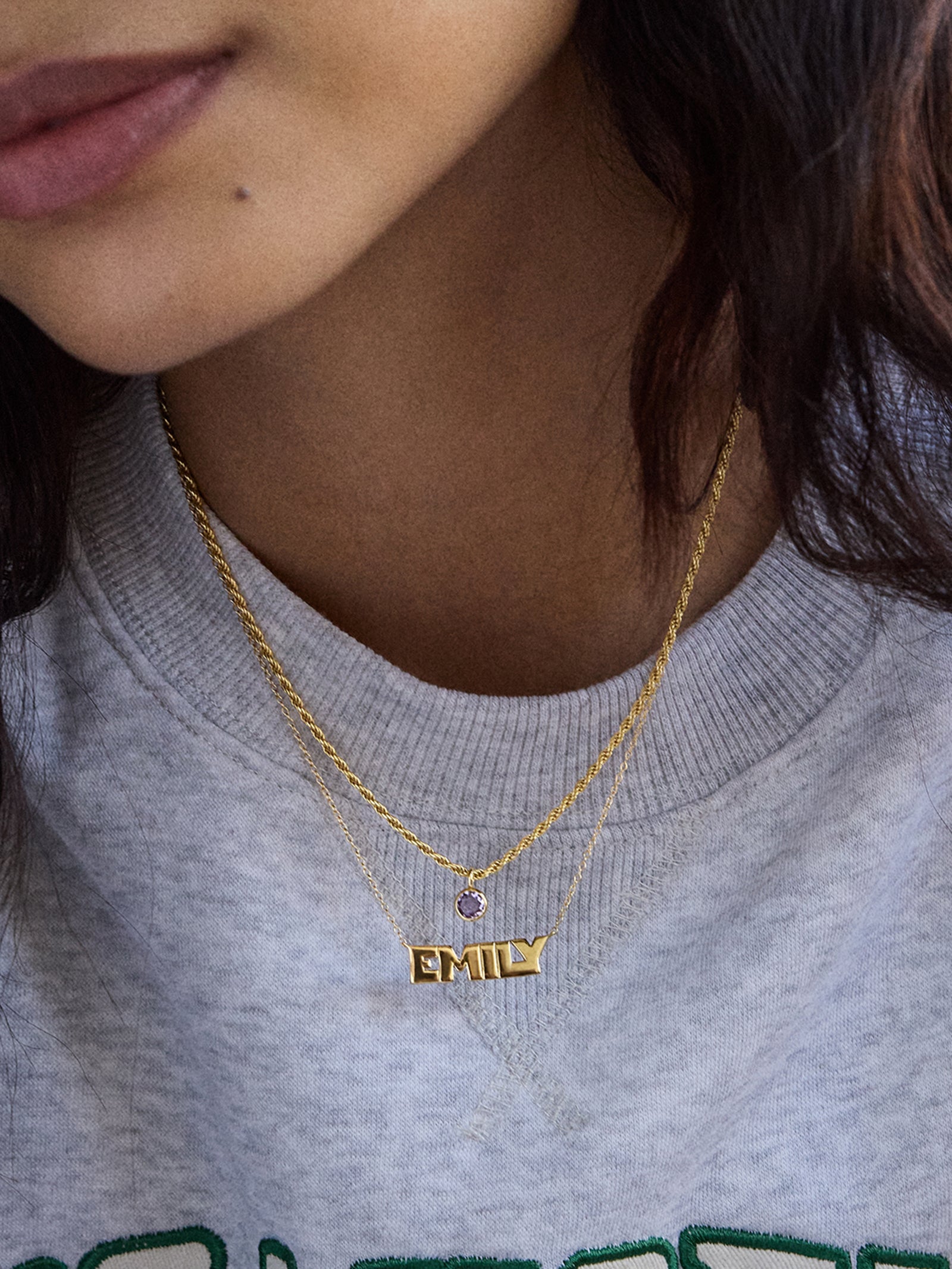 18K Gold Custom Nameplate Necklace - Bold - Image 2
