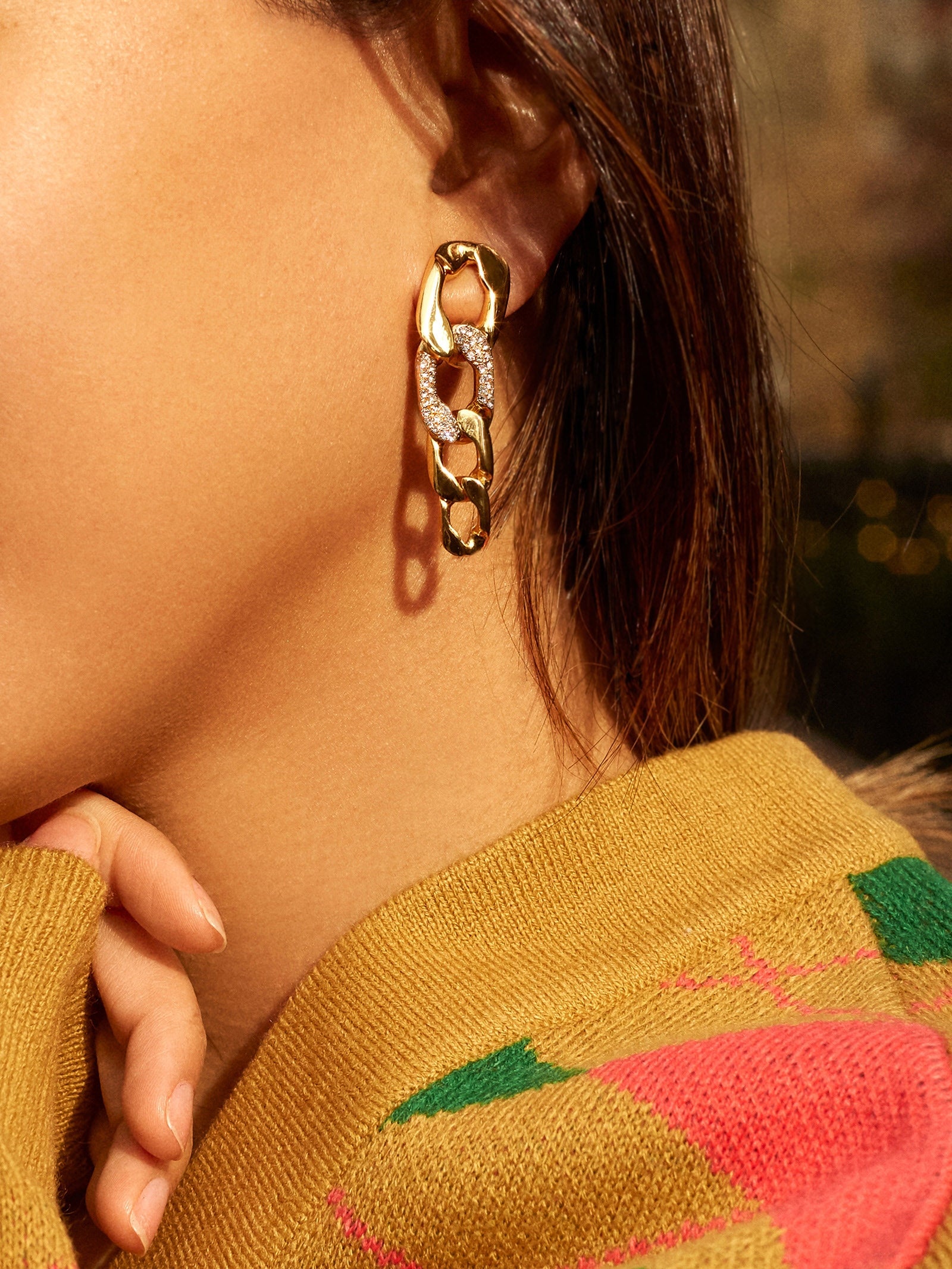 Michel Drop Earrings - Gold/Pav?? - Image 2