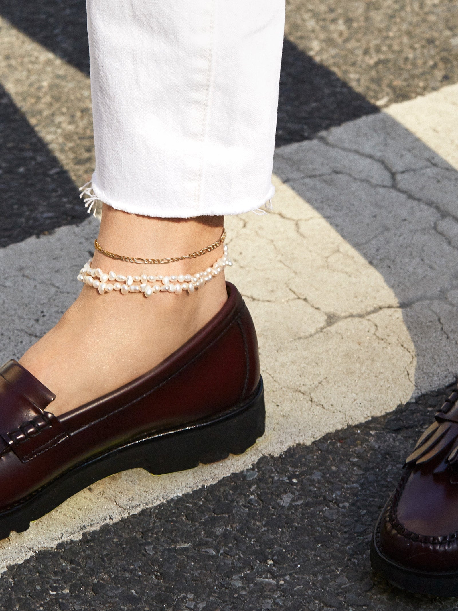 Figaro 14K Gold Anklet - Gold - Image 2