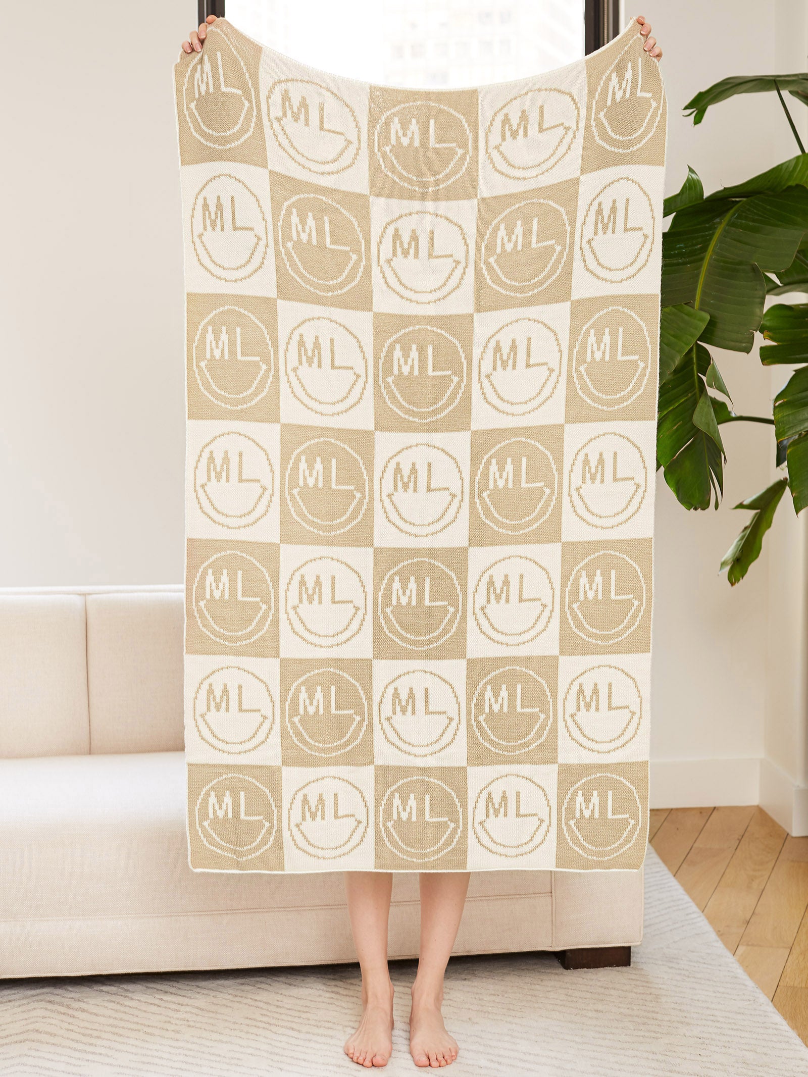 All Smiles Custom Blanket - Natural/Beige - Image 3