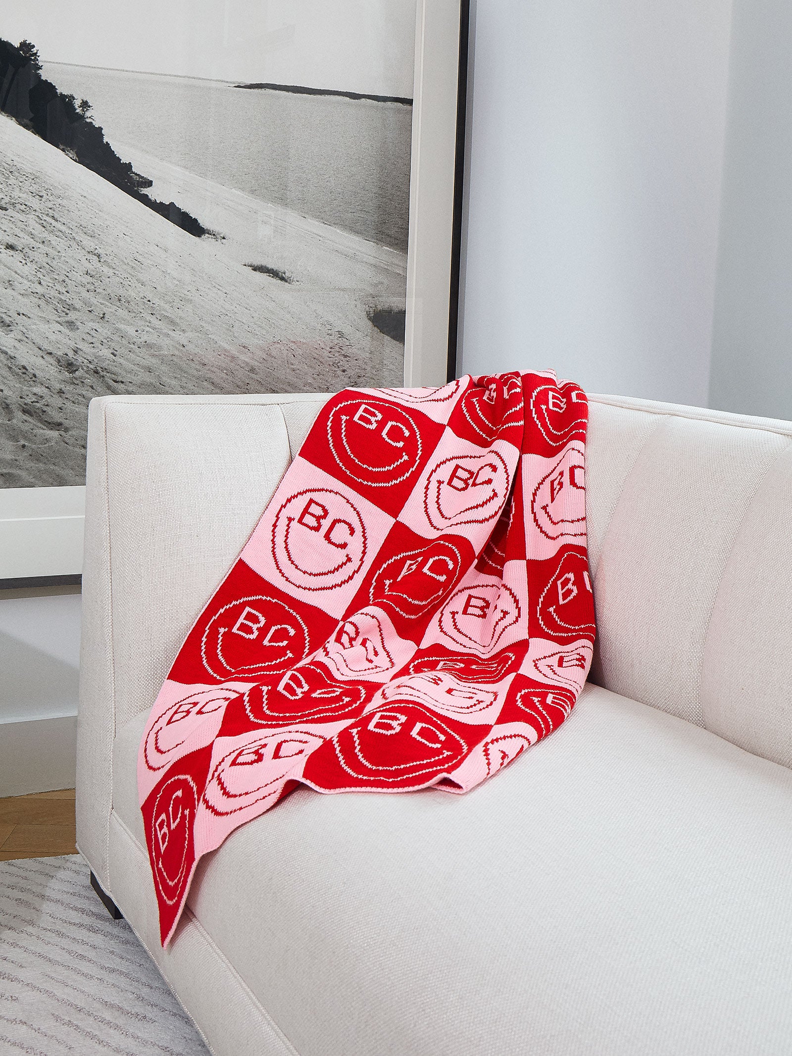 All Smiles Custom Blanket - Pink/Red - Image 3