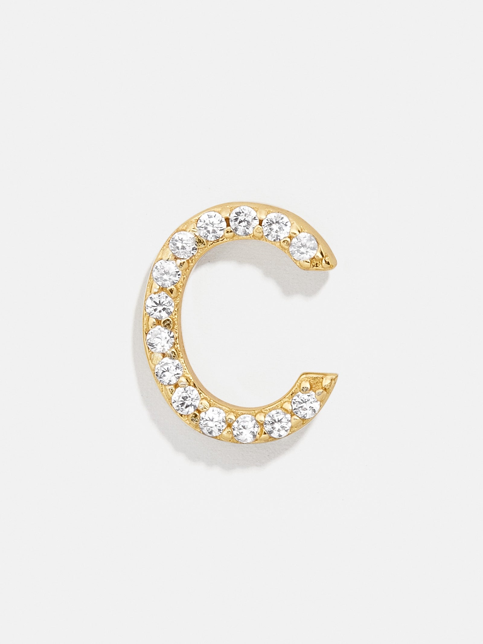 Single 18K Gold Initial Earring - Gold/Pav?? - Image 5