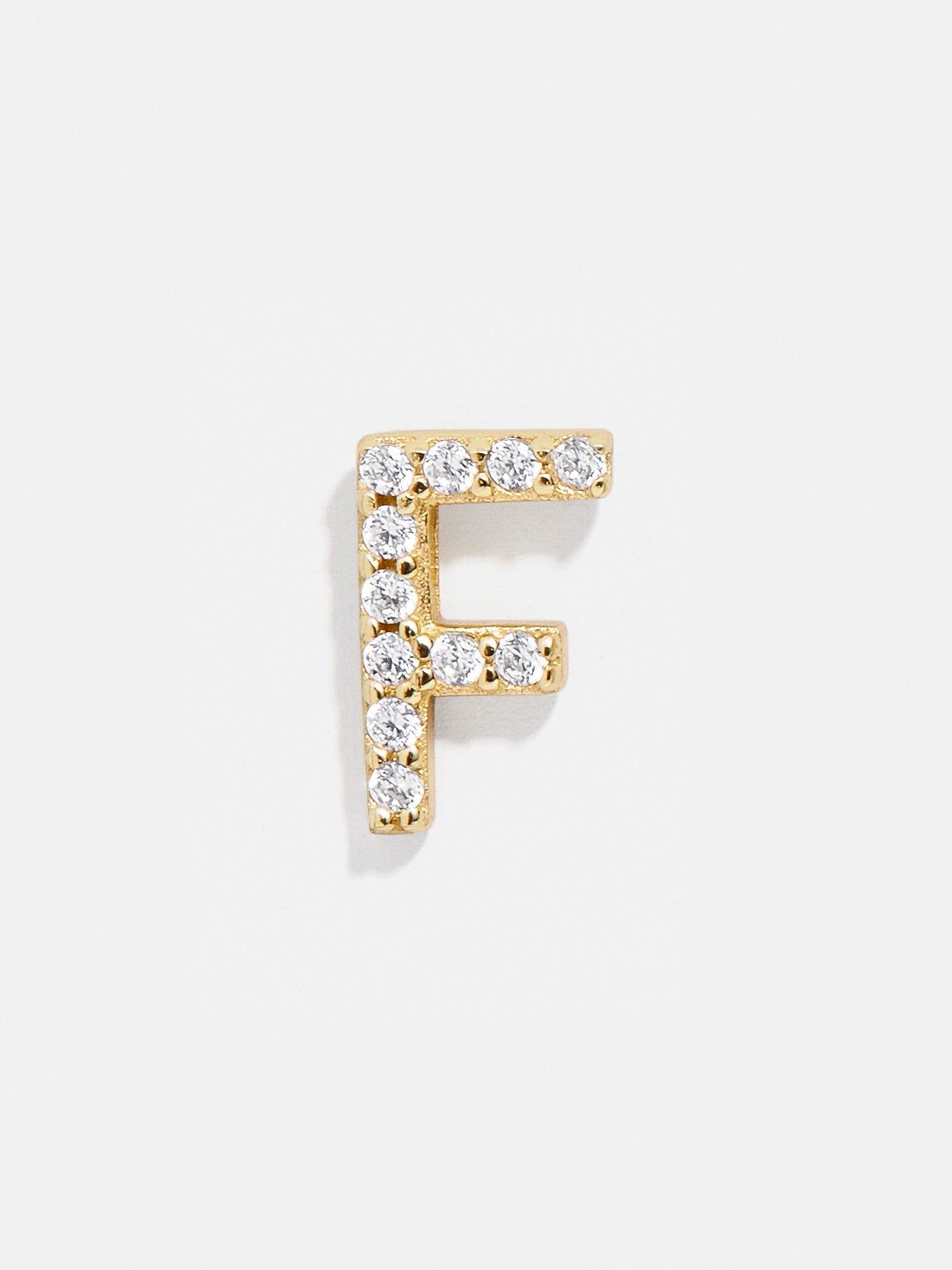 Single 18K Gold Initial Earring - Gold/Pav?? - Image 8