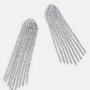 Deirdre Earrings - Silver/Pav??