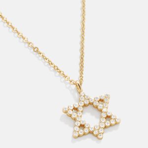 Star of David 18K Gold Necklace - Gold/Pav??