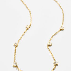 Mickey Mouse Outline 18K Gold Plated Sterling Silver Necklace - Gold/Pav??