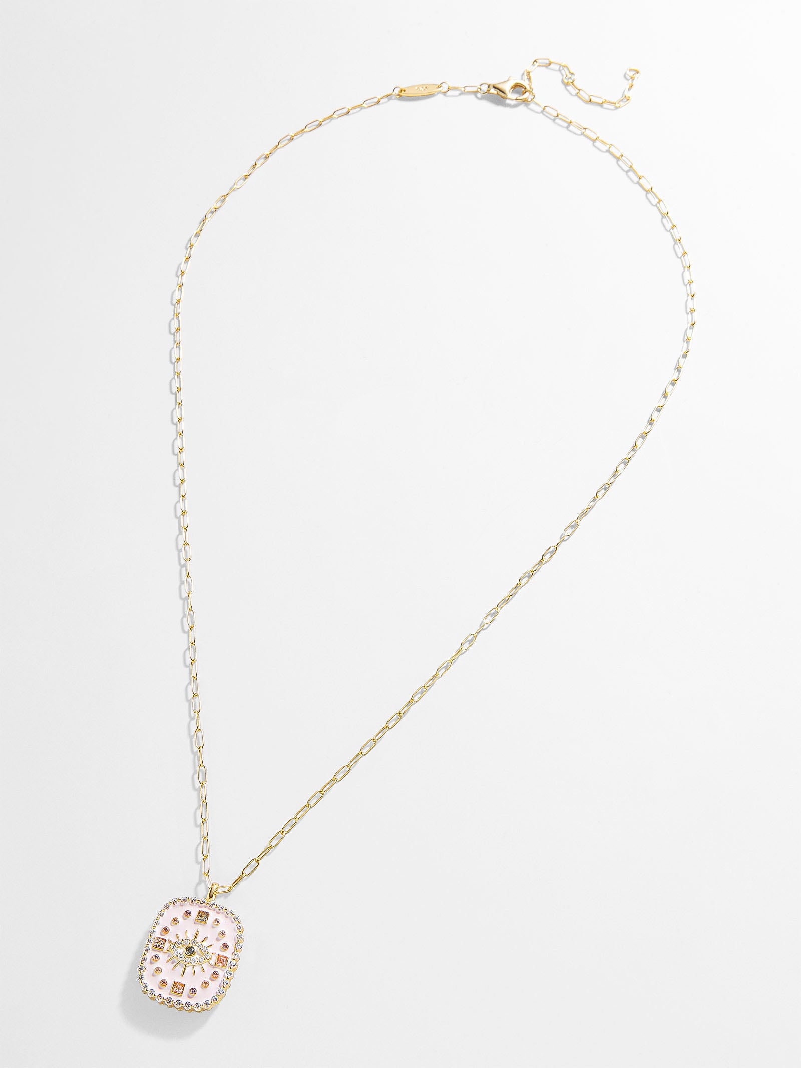 18K Gold Medallion Necklace - Evil Eye - Image 4