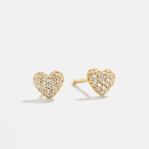 Adrianna 18K Gold Earrings - Pav?? Heart