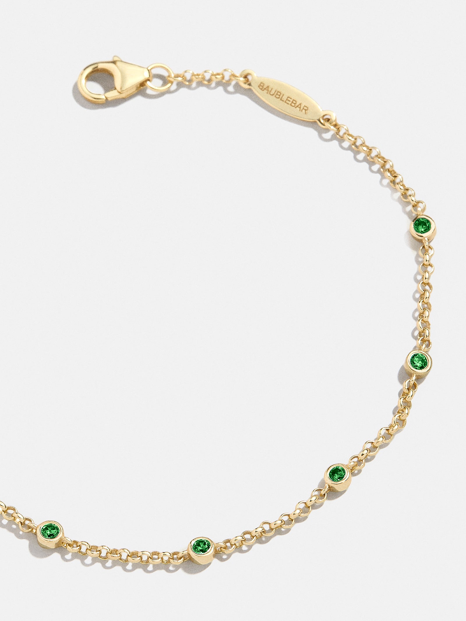Yasmine 18K Gold Birthstone Bracelet - Emerald