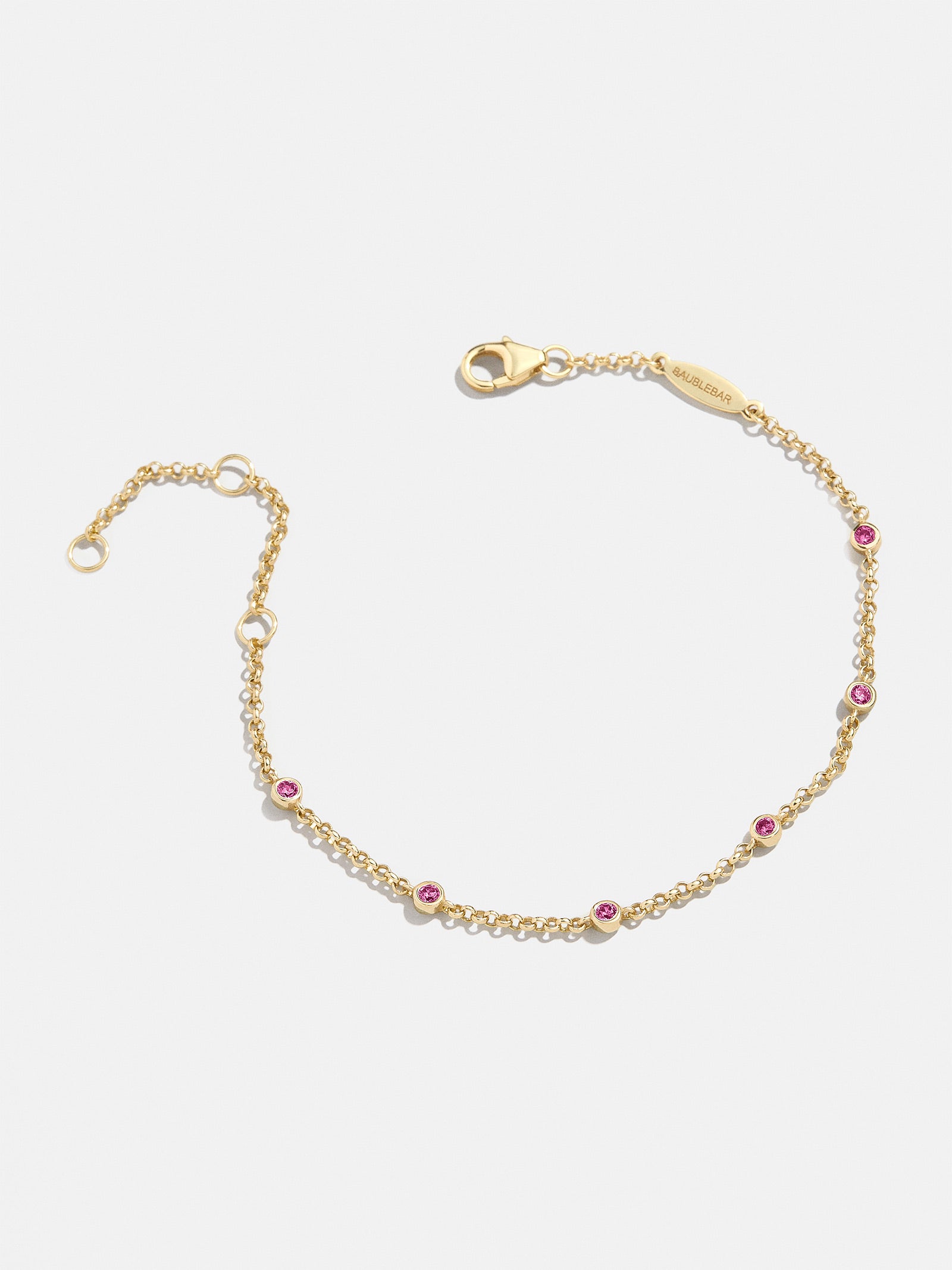 Yasmine 18K Gold Birthstone Bracelet - Ruby - Image 3