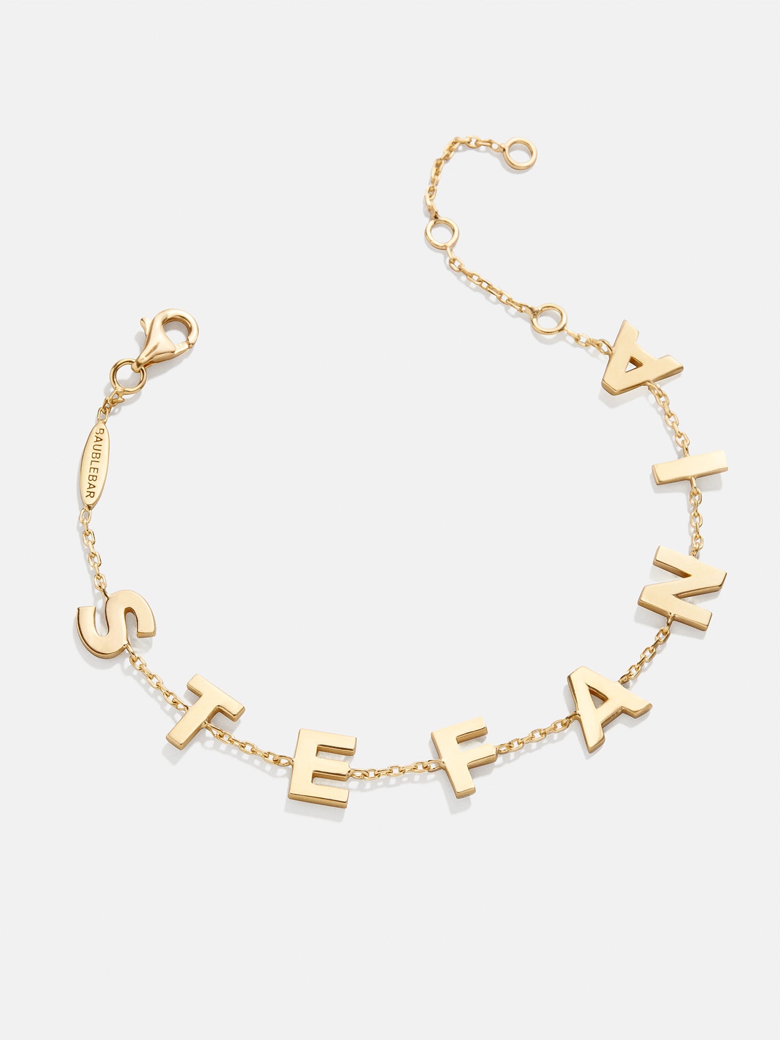 18K Gold Custom Spaced Letter Name Bracelet - 18K Gold - Image 3