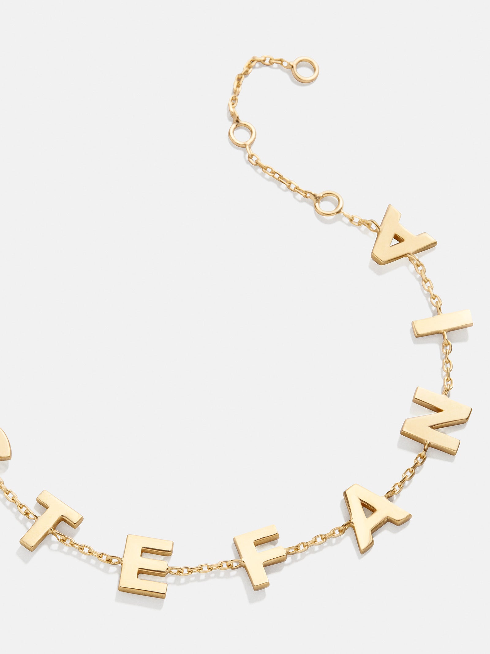 18K Gold Custom Spaced Letter Name Bracelet - 18K Gold