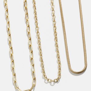 Cluster Charm Necklace Chain - Gold Paperclip Chain