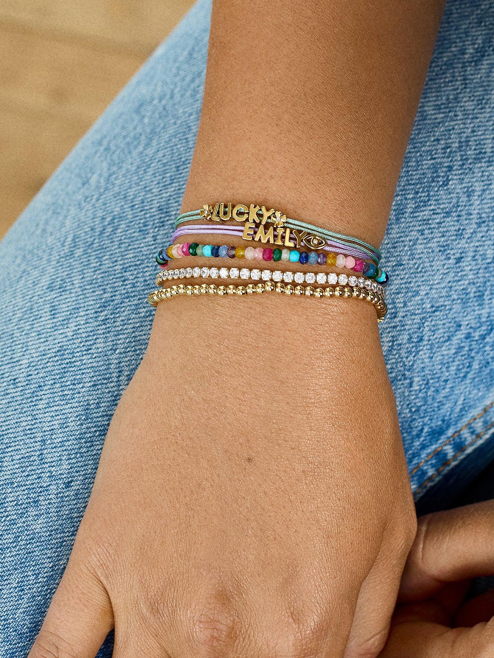 Custom Cord Bracelet - Light Blue - Image 2