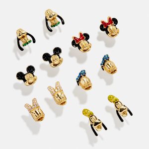 Disney Mickey Mouse 18K Gold Plated Sterling Silver Crystal Studs - Mickey Mouse