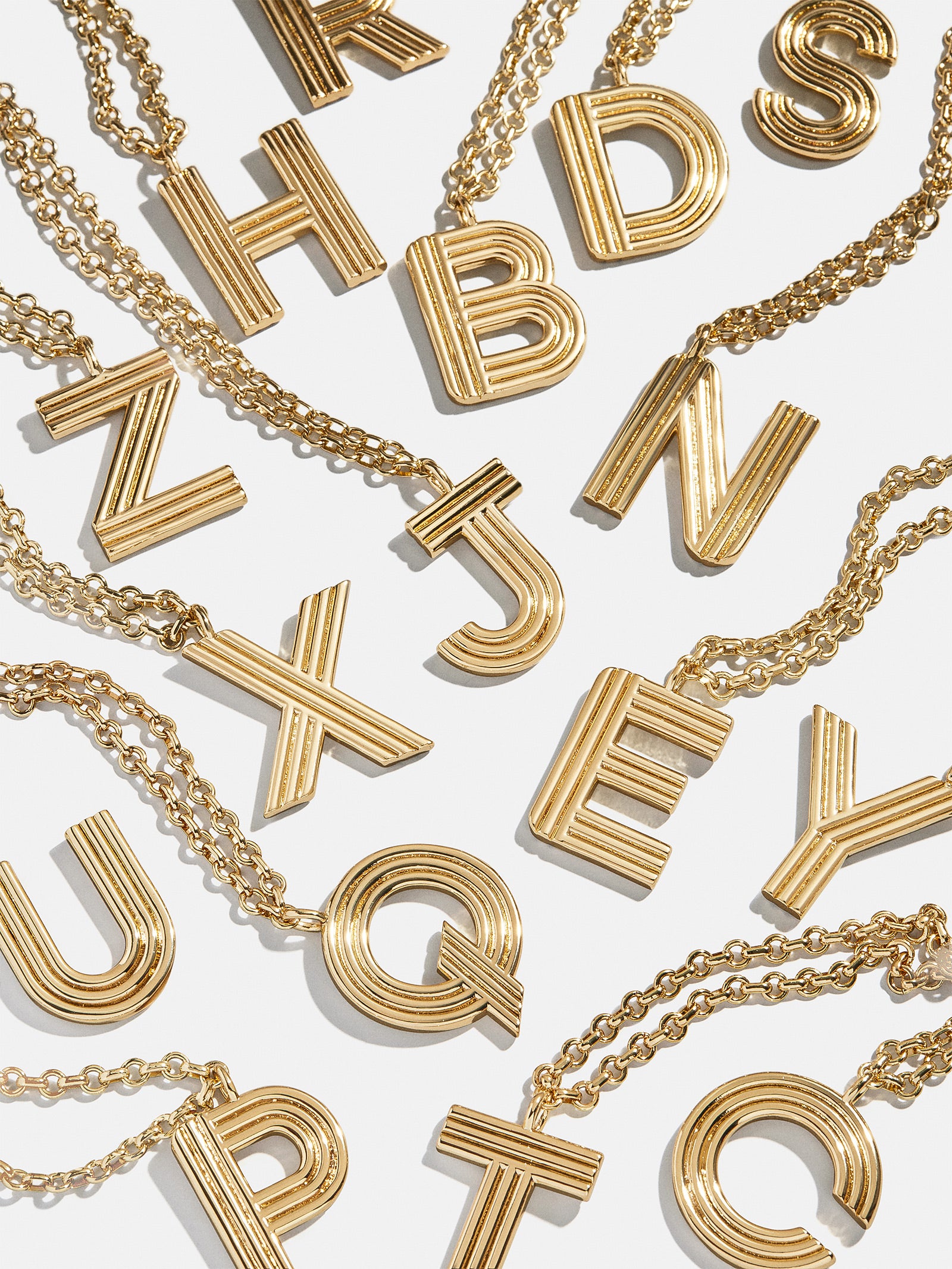 Retro Letter Initial Necklace - Gold - Image 30