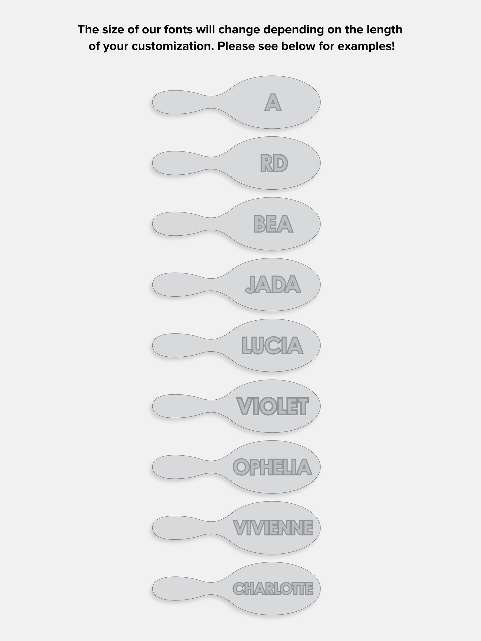 Mini Block Font Custom Hair Brush - Black/White - Image 7