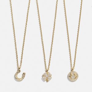 18K Gold Motif Necklace - Smiley Face