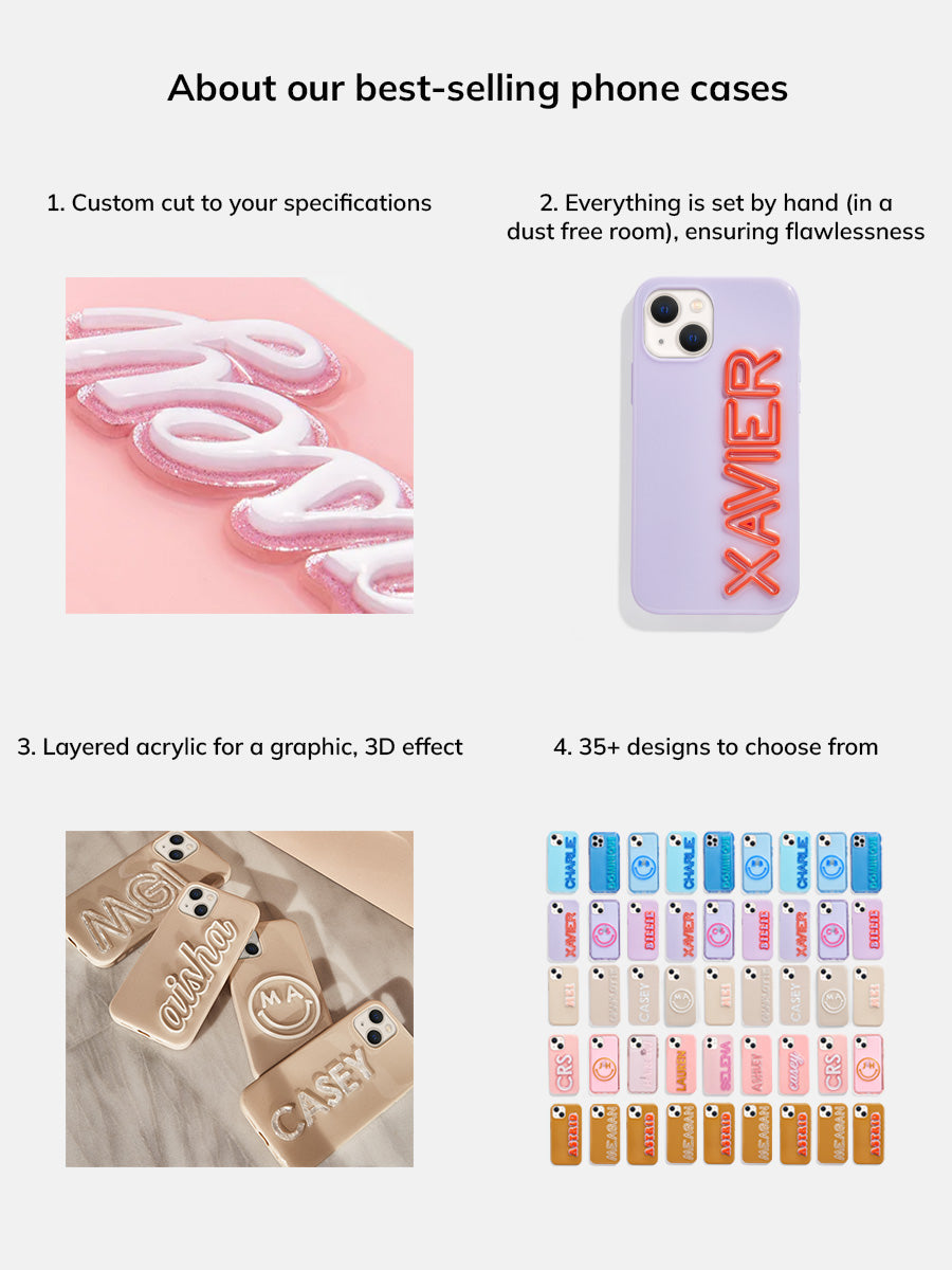 Fine Line Custom iPhone Case - Transparent Pink/White - Image 3