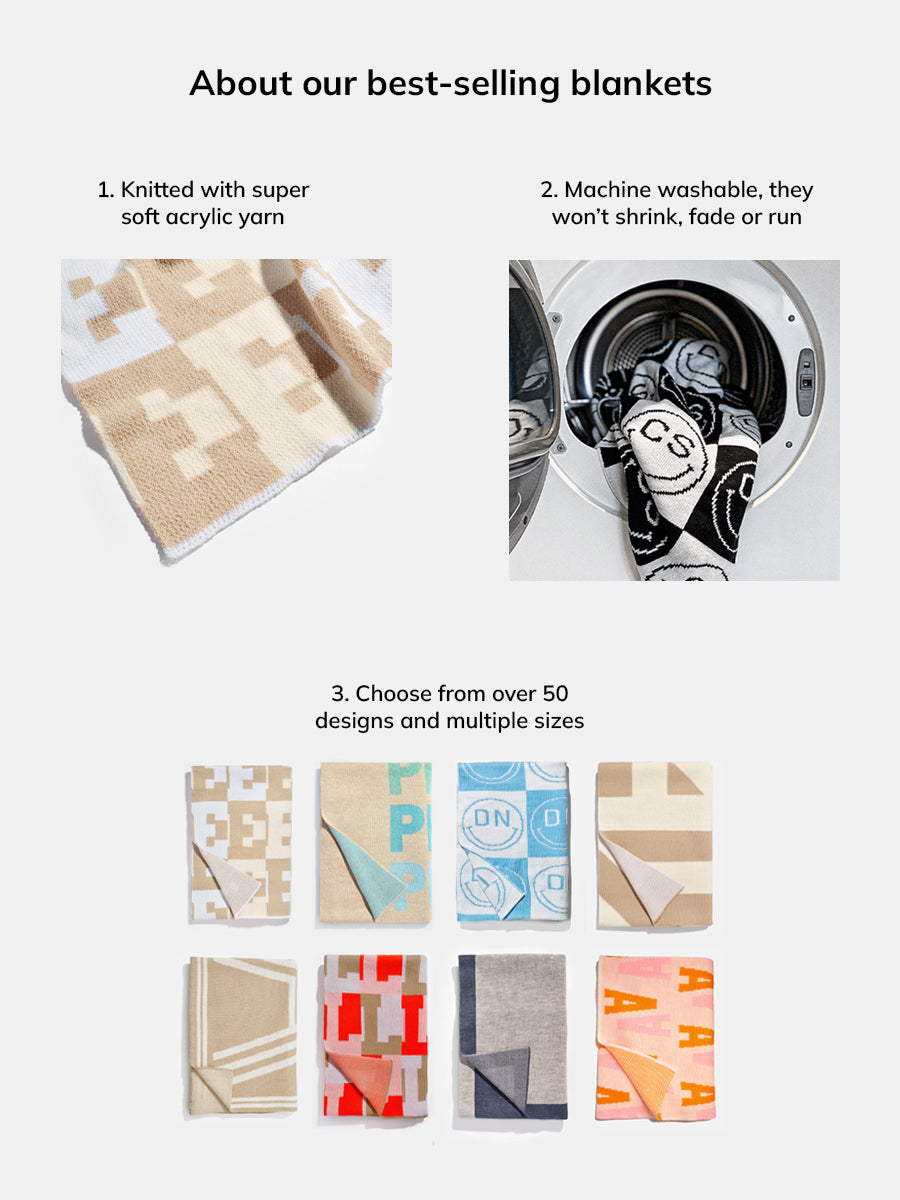 3D Check Custom Blanket - White/Brown - Image 8