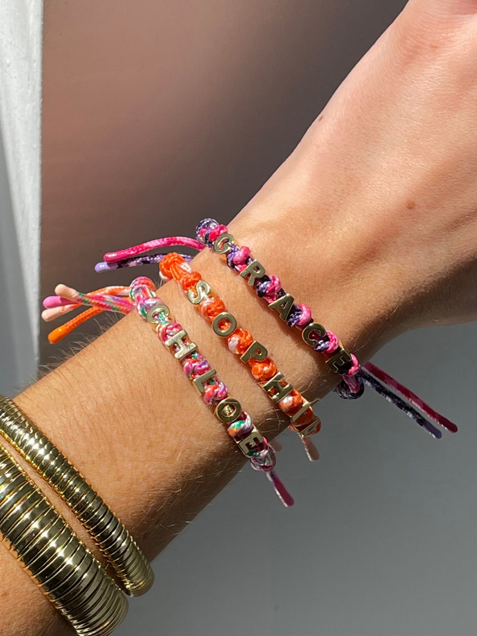 Paracord Waterproof Custom Nameplate Bracelet - Orange Tangerine - Image 2